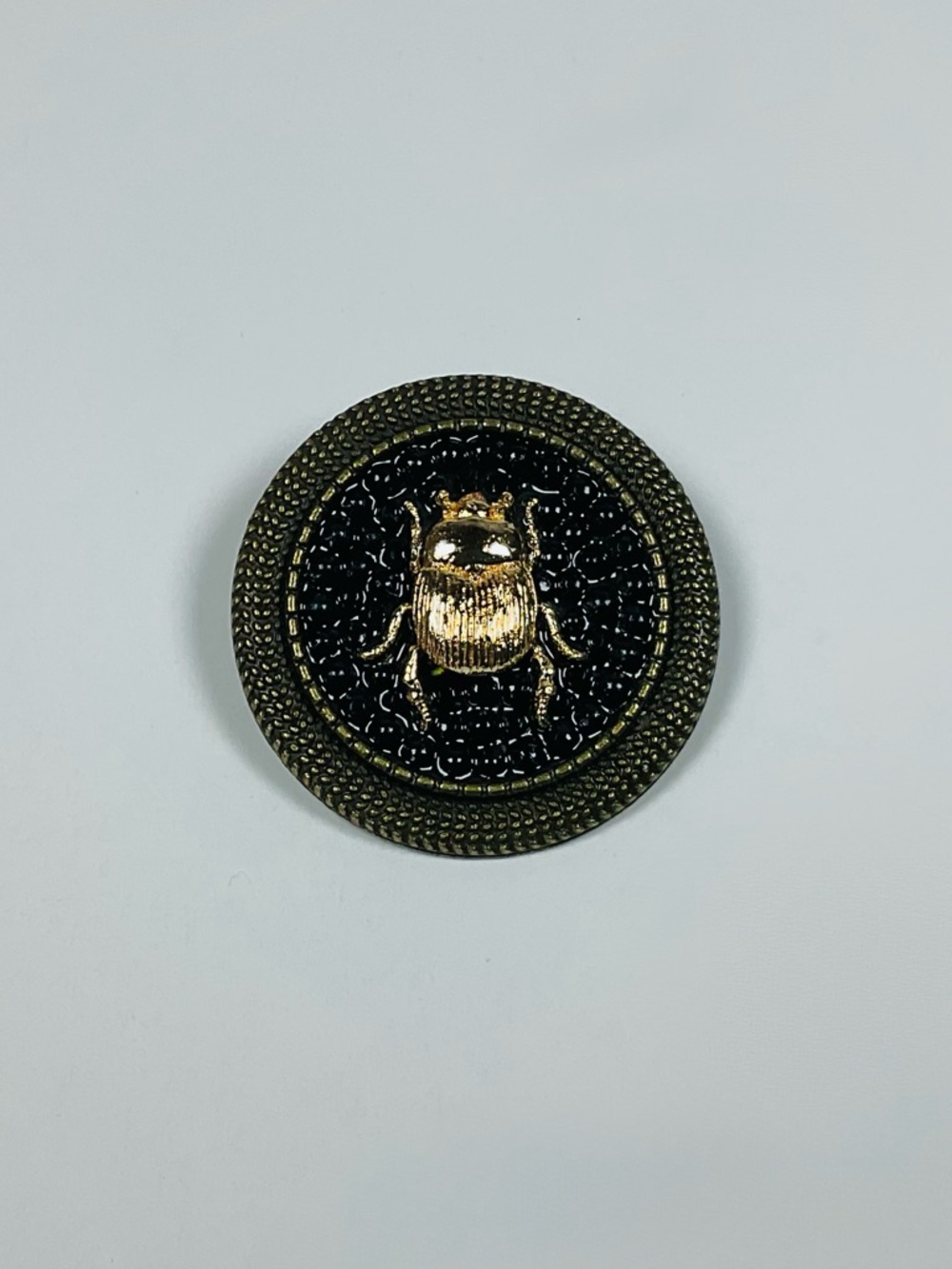 Handmade Scarab Brooch 🪲 One of a Kind Gold and Black Vintage look